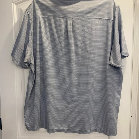 Tommy Bahama mens big and tall supima polyester cotton polo 2XL XXl gray stripe - Picture 2 of 9